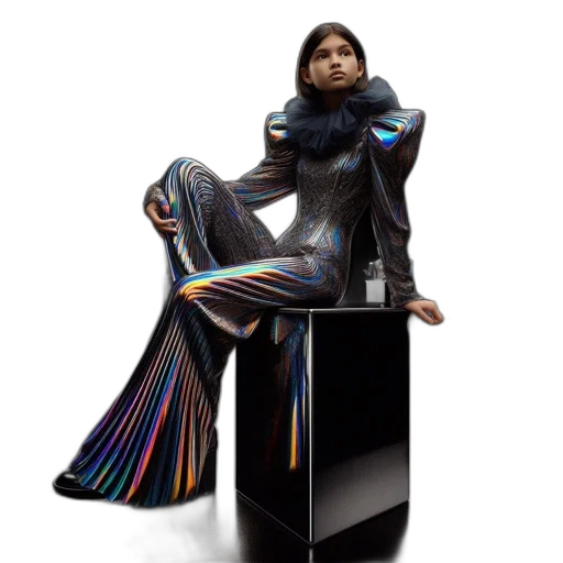 dress, robot, jacket, furniture, concept art, cyberpunk, 3d render, outer space transparent PNG cut-out