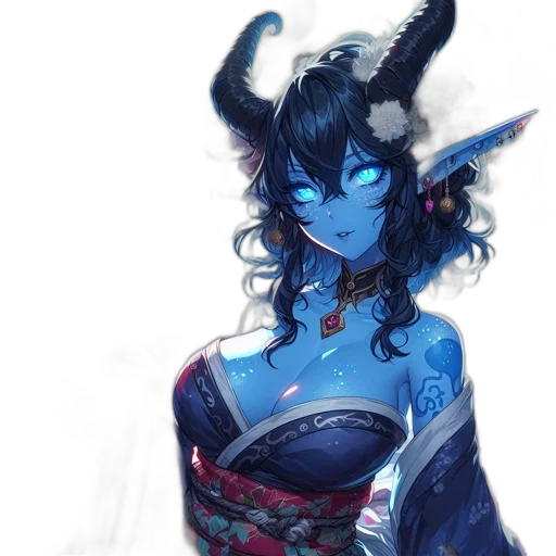 mask, dragon, fantasy art, concept art, watercolor, anime, blue, dark transparent PNG cut-out
