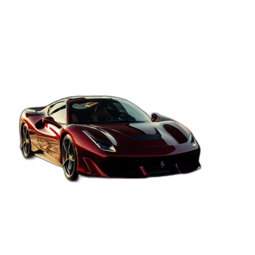 car, 3d render, photorealistic, concept art, pixel art, modern, house, red transparent PNG cut-out