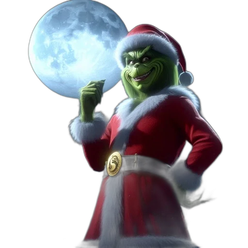 staff, concept art, fantasy art, 3d render, comic book art, unconventional, santa, figure transparent PNG cut-out
