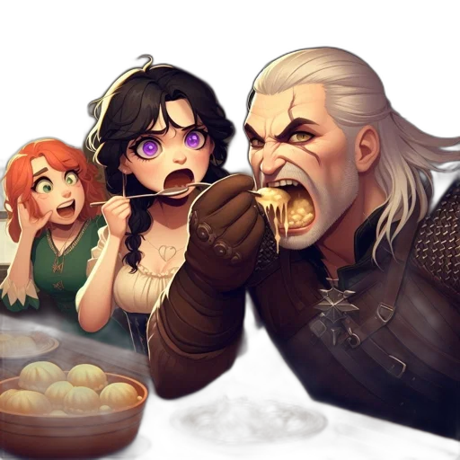 food, fantasy art, concept art, pixel art, comic book art, fire, golden, tavern transparent PNG cut-out