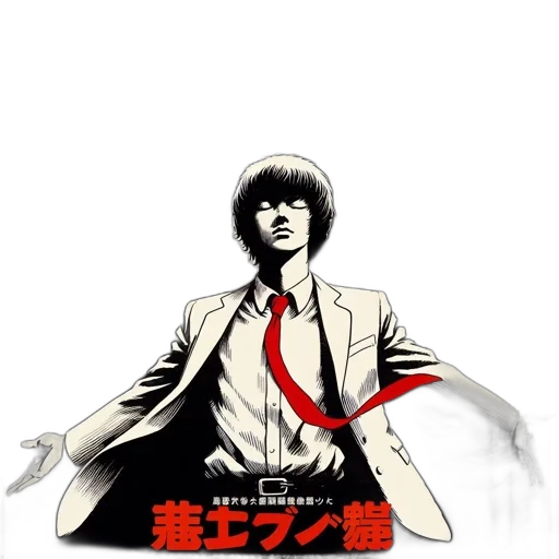 jacket, staff, anime, concept art, comic book art, pixel art, red, monochrome transparent PNG cut-out