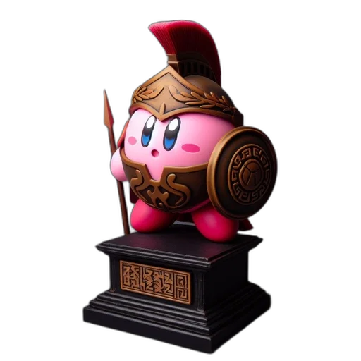 crown, weapon, sword, robot, 3d render, concept art, vaporwave, kirby transparent PNG cut-out