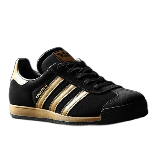 shoes, originalss, black, gold transparent PNG cut-out