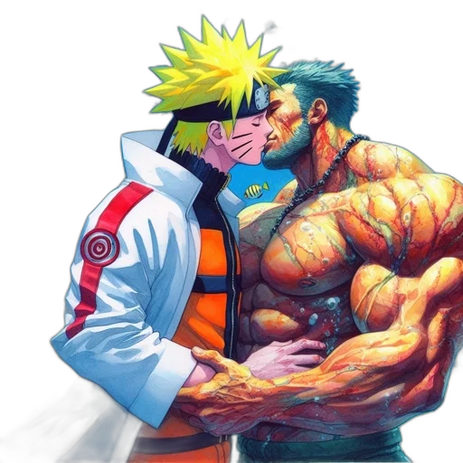 concept art, pixel art, comic book art, anime, underwater, fire, two, animated transparent PNG cut-out
