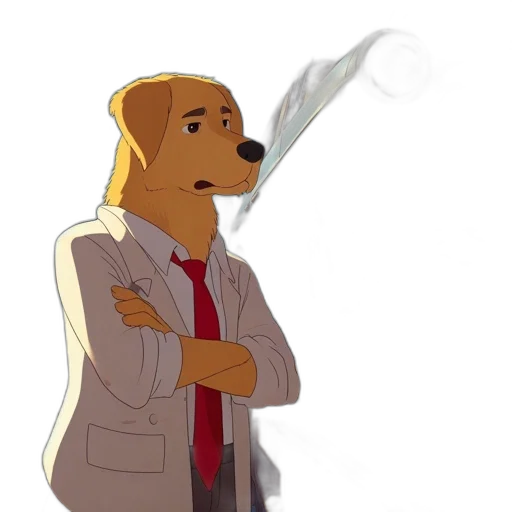 staff, jacket, animal, concept art, cartoon, comic book art, anime, fog transparent PNG cut-out