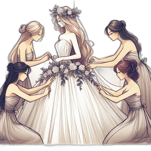crown, dress, jewelry, concept art, watercolor, fantasy art, pixel art, earth tones transparent PNG cut-out