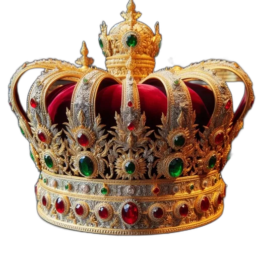 crown, jewelry, hat, photorealistic, 3d render, elaborate, golden, embellished transparent PNG cut-out