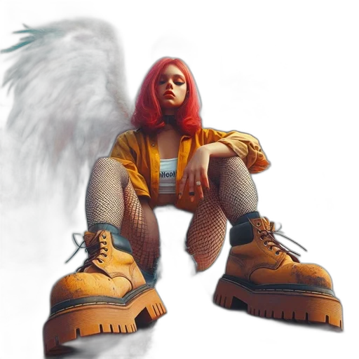 shoes, jacket, robot, concept art, fantasy art, comic book art, 3d render, unusual transparent PNG cut-out
