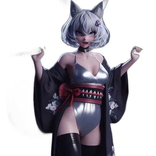 staff, concept art, fantasy art, 3d render, anime, monochrome, anthropomorphic, feline transparent PNG cut-out