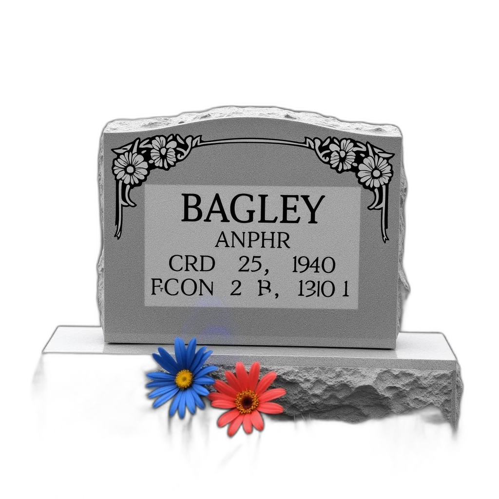 photorealistic, 3d render, grayscale, image, headstone, cemetery, has, name transparent PNG cut-out