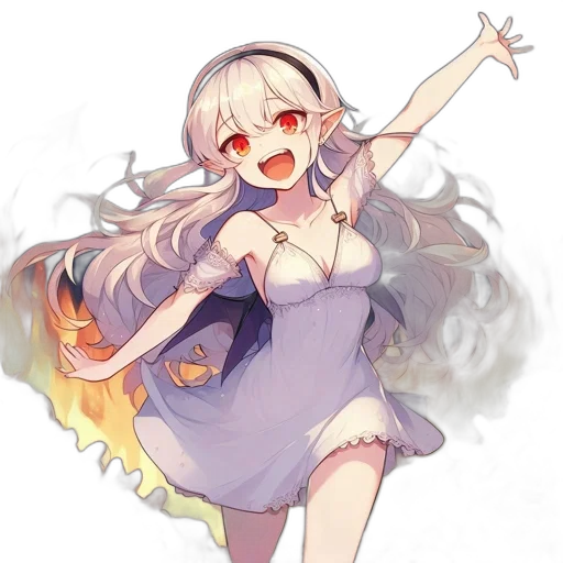 dress, staff, dragon, weapon, anime, pixel art, fantasy art, concept art transparent PNG cut-out