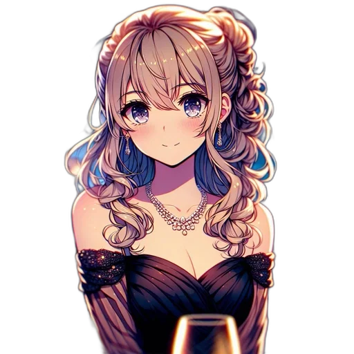 dress, crown, jewelry, staff, anime, pixel art, fantasy art, cartoon transparent PNG cut-out