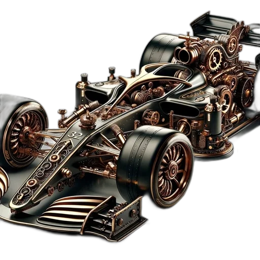 car, 3d render, concept art, photorealistic, steampunk-inspired, race, model, gold transparent PNG cut-out