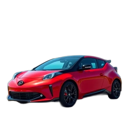 car, dragon, 3d render, photorealistic, concept art, red, compact, sleek transparent PNG cut-out