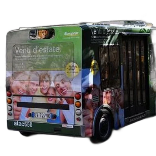 photorealistic, 3d render, green, bus, advertisement, venti, estate, back transparent PNG cut-out