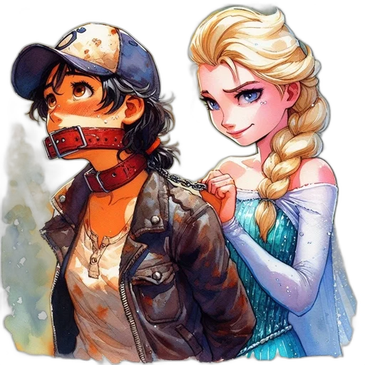 jacket, mask, comic book art, watercolor, cartoon, fantasy art, snow, fire transparent PNG cut-out