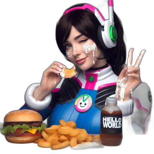 food, robot, animal, staff, concept art, anime, pixel art, photorealistic transparent PNG cut-out