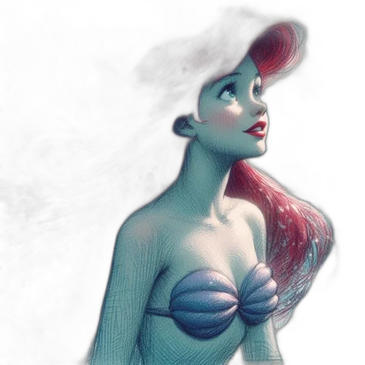 hat, dress, concept art, fantasy art, comic book art, photorealistic, underwater, outer space transparent PNG cut-out