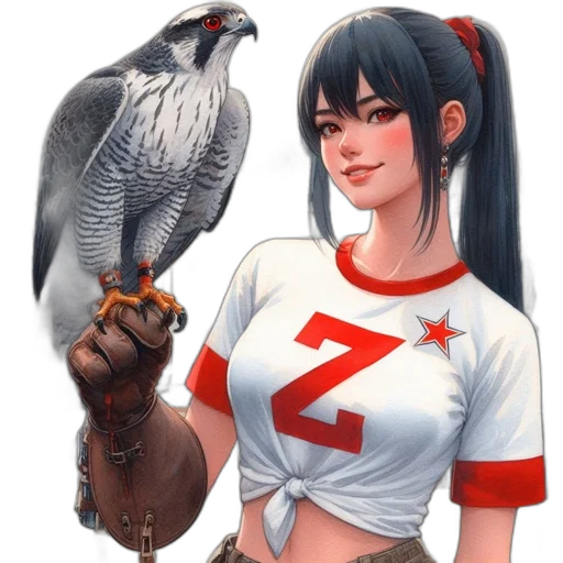 animal, staff, fantasy art, concept art, comic book art, anime, red, woman transparent PNG cut-out