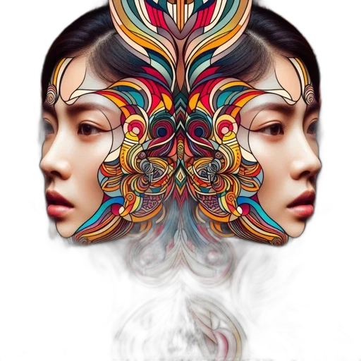 face, mask, jewelry, crown, photorealistic, fantasy art, concept art, watercolor transparent PNG cut-out