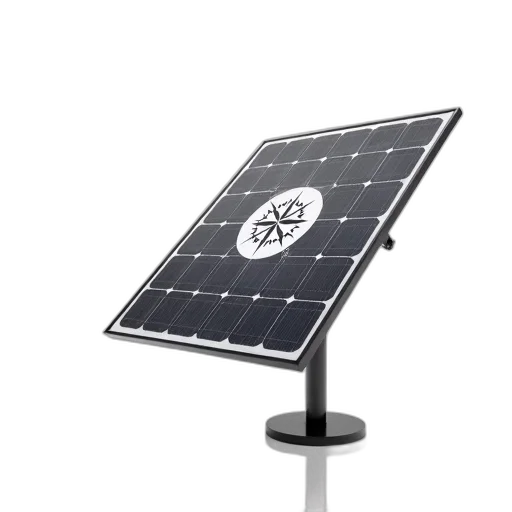 staff, modern, solar, panel, sleek, black, frame, white transparent PNG cut-out
