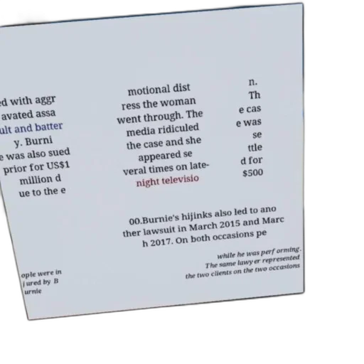 food, lawsuit, against, burnie, million, due, emotional, distress transparent PNG cut-out