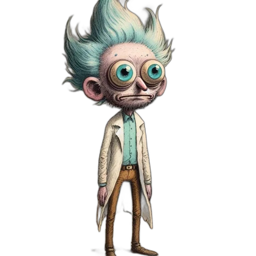 staff, creature, jacket, mask, concept art, fantasy art, 3d render, cartoon transparent PNG cut-out