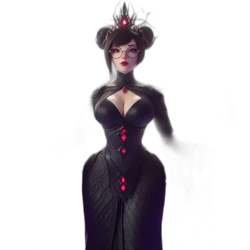 dress, crown, concept art, fantasy art, 3d render, comic book art, regally, attired transparent PNG cut-out