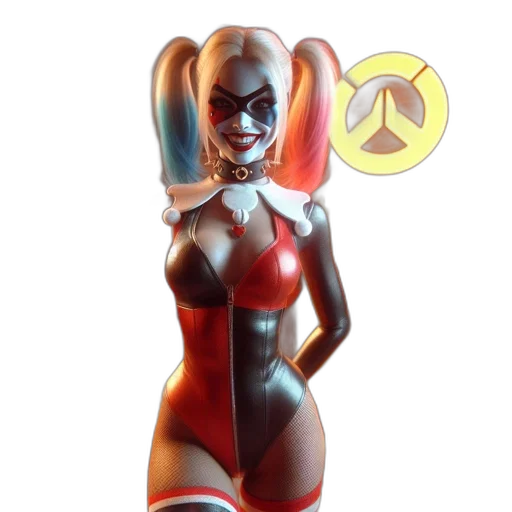 robot, concept art, comic book art, 3d render, cartoon, cheerful, harley, quinn transparent PNG cut-out
