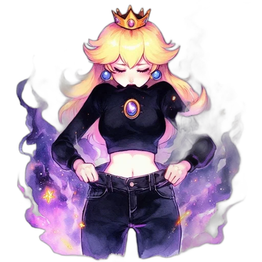 crown, staff, jacket, dress, concept art, pixel art, fantasy art, watercolor transparent PNG cut-out