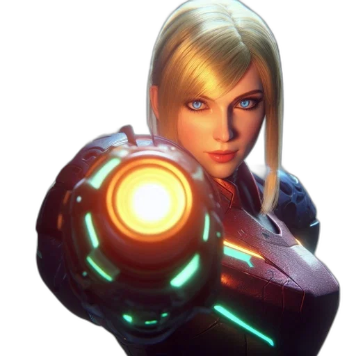 robot, weapon, face, staff, concept art, comic book art, cyberpunk, 3d render transparent PNG cut-out