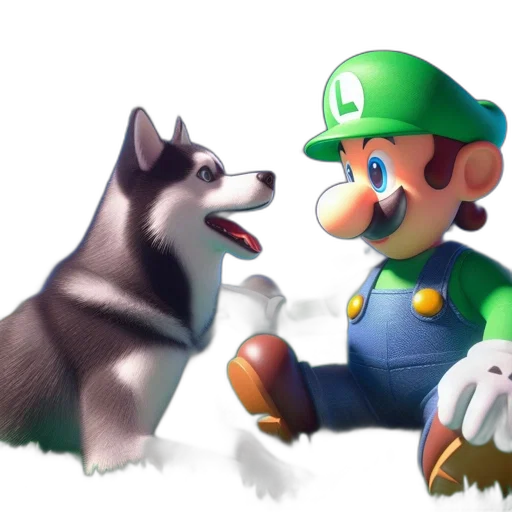 animal, concept art, watercolor, pixel art, 3d render, green, monochrome, outer transparent PNG cut-out