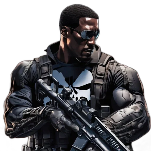 weapon, concept art, comic book art, pixel art, photorealistic, futuristic, tactical, character transparent PNG cut-out
