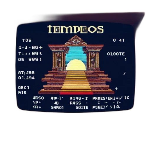 pixel art, 3d render, concept art, vaporwave, retro, game, tempeos, display transparent PNG cut-out