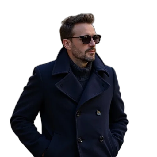 jacket, photorealistic, 3d render, blue transparent PNG cut-out