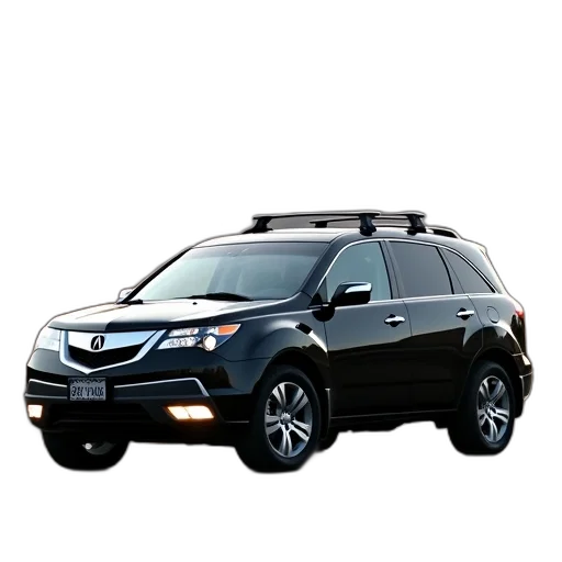car, 3d render, black, 2009, acura, mdx, suv transparent PNG cut-out