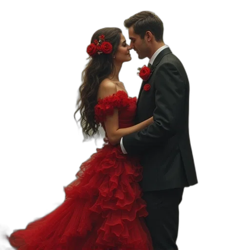 dress, crown, photorealistic, fire transparent PNG cut-out