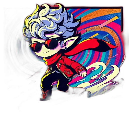 dragon, jacket, cartoon, comic book art, concept art, pixel art, colorful, red transparent PNG cut-out