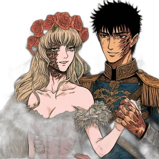 fantasy art, anime, comic book art, concept art, fire, dark, earth tones, two transparent PNG cut-out