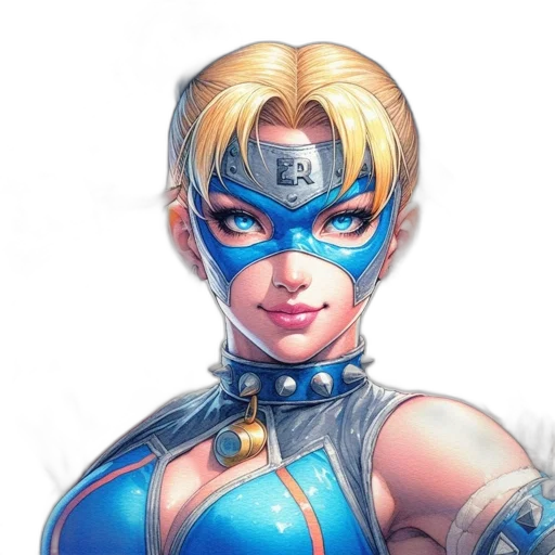 face, mask, comic book art, concept art, fantasy art, photorealistic, blue, illustrated transparent PNG cut-out
