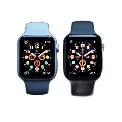 second, image, shows, same, two, smartwatches, but, now transparent PNG cut-out
