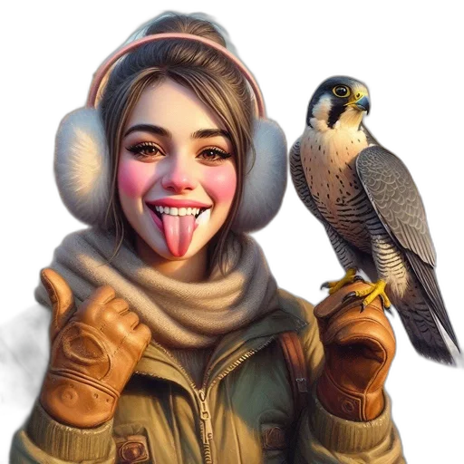 face, animal, jacket, fantasy art, concept art, photorealistic, cartoon, snow transparent PNG cut-out