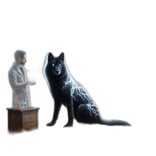 animal, staff, creature, concept art, pixel art, 3d render, fantasy art, monochrome transparent PNG cut-out