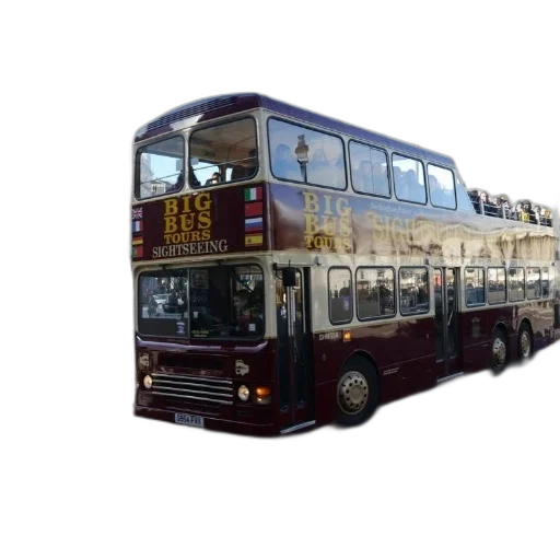photorealistic, 3d render, concept art, red, double-decker, bus, big, tours transparent PNG cut-out