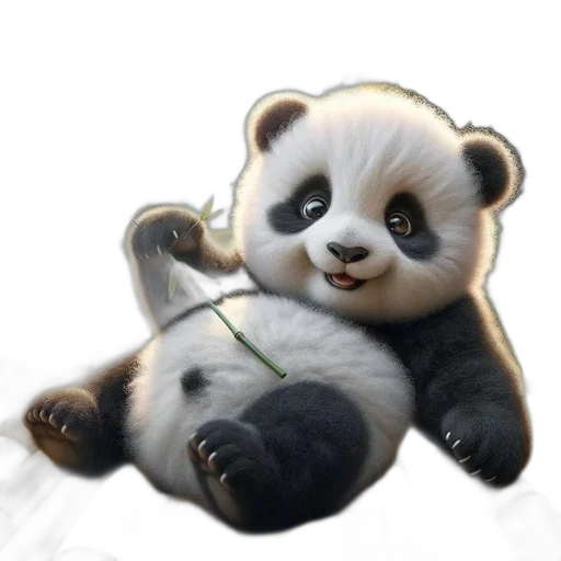 staff, animal, photorealistic, concept art, 3d render, fantasy art, animated, panda transparent PNG cut-out