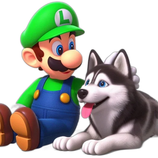 animal, 3d render, concept art, pixel art, photorealistic, monochrome, green, luigi-like transparent PNG cut-out