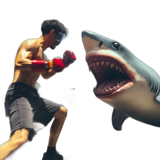 animal, creature, 3d render, concept art, photorealistic, underwater, unusual, boxing transparent PNG cut-out