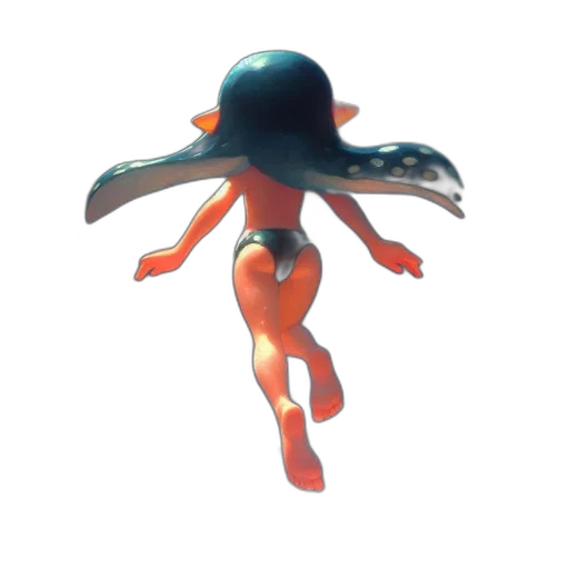 hat, creature, robot, flower, 3d render, concept art, vaporwave, pixel art transparent PNG cut-out