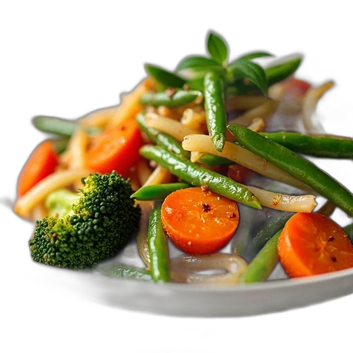 food, photorealistic, 3d render, close-up, view, plate, filled, colorful transparent PNG cut-out